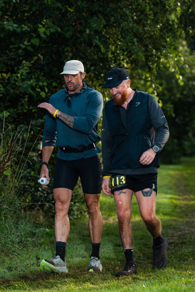 Chatting with Aaron at the MOAR events backyard ultra in 2026 as we completed a yard