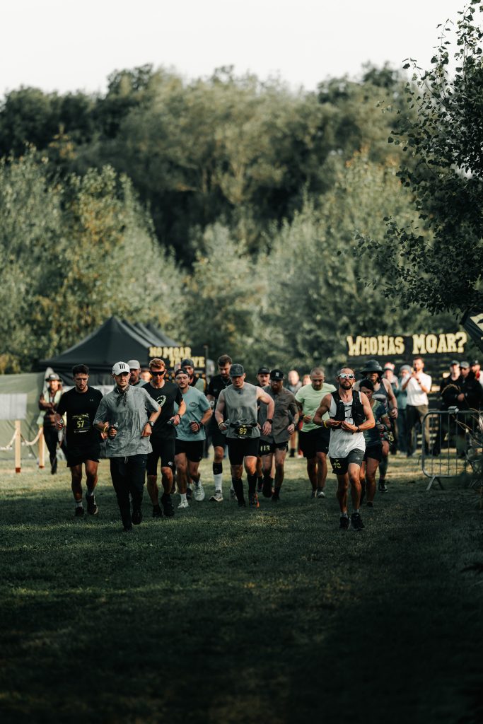 The start line of runners close to completing 24 hours at the MOAR events backyard ultra