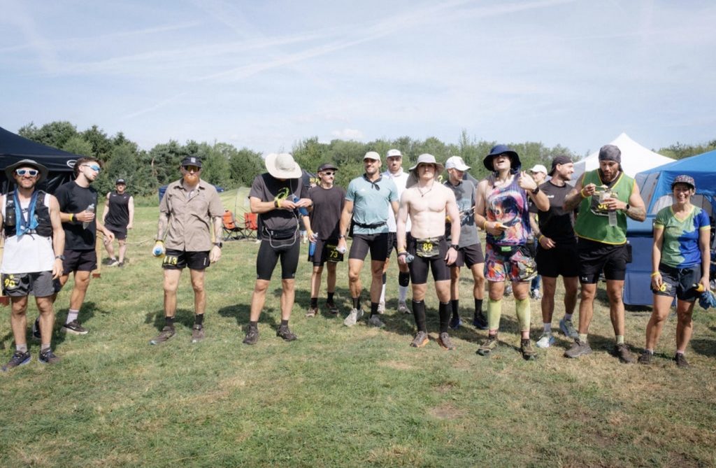 The final runners, starting out on yard 24 to complete 100 miles